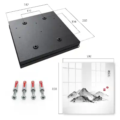 Wall mounted key box Japanese mountains with red accents
