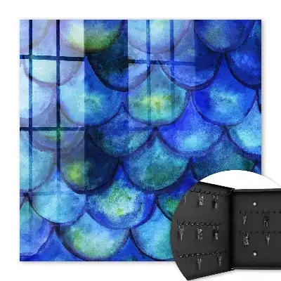 Decorative key box Blue tone scales