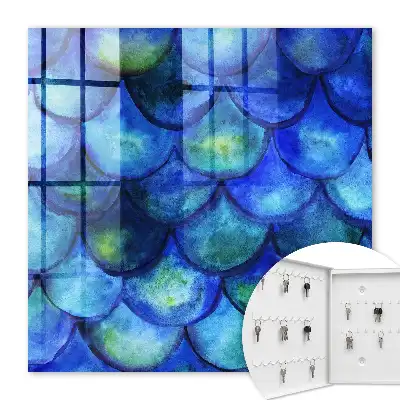 Decorative key box Blue tone scales