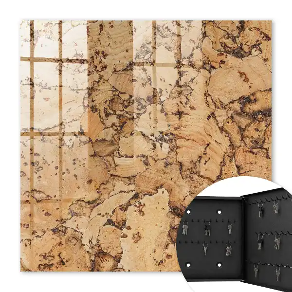 Decorative key box Cork nature in warm tones