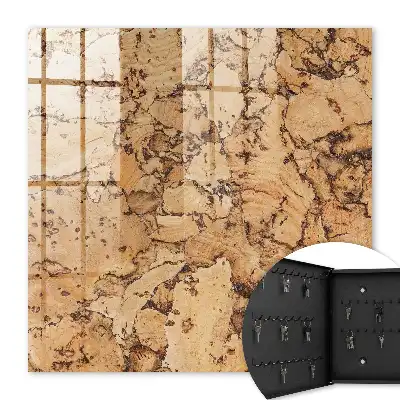 Decorative key box Cork nature in warm tones