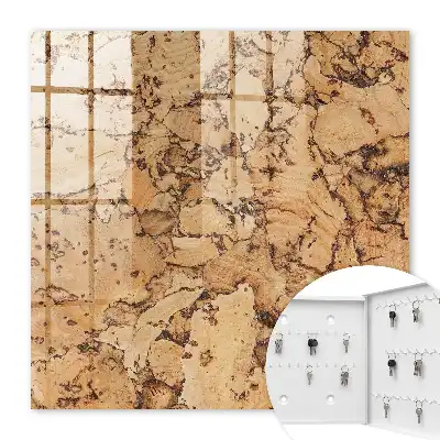 Decorative key box Cork nature in warm tones