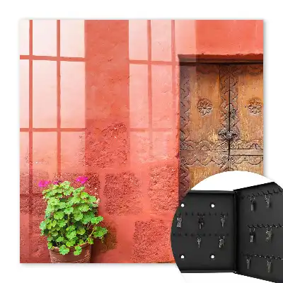 Key cabinet Red facade wooden door