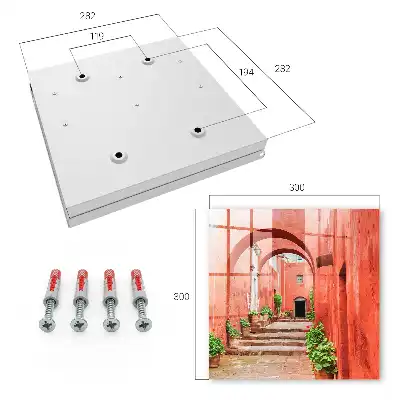 Decorative key box Red street with plants and stairs