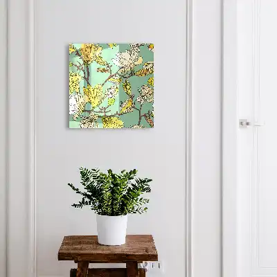 Wall mounted key cabinet Living nature with green background