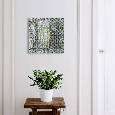 Wall mounted key cabinet A colorful mosaic of intense colors