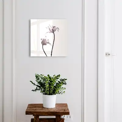 Wall mounted key cabinet Minimalist flowers in a light background
