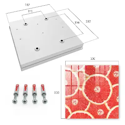 Wall mounted key box Grapefruit slices full of freshness