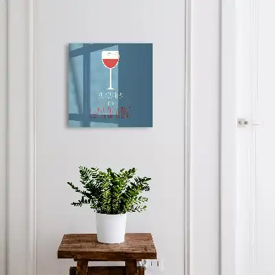 Decorative key box Glass of wine with inspirational inscription