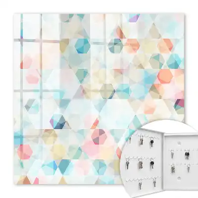 Decorative key box Geometric pastel patterns