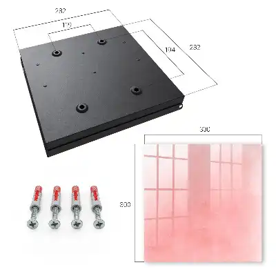 Wall mounted key cabinet Pink background with a subtle pattern
