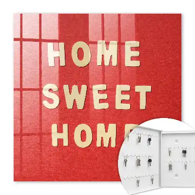 Wall mounted key box Home sweet red in the background