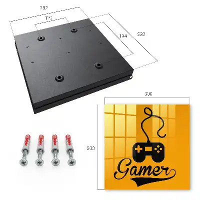 Decorative key box Gamer pad and orange inscription