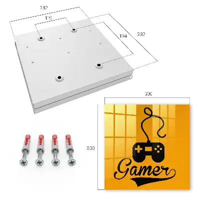Decorative key box Gamer pad and orange inscription