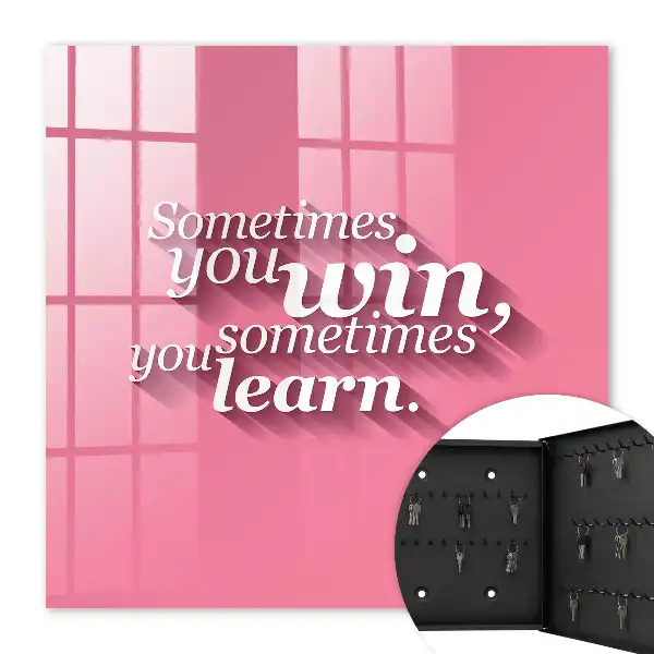 Wall mounted key cabinet Sometimes you win on pink