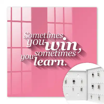 Wall mounted key cabinet Sometimes you win on pink