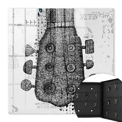 Key cabinet Illustration of a guitar with exceptional details