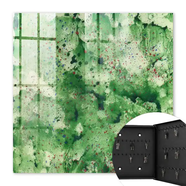 Wall mounted key box Green chaos abstraction