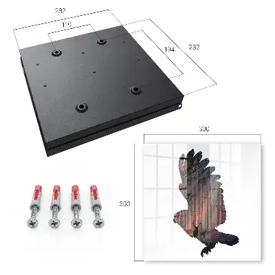 Wall mounted key cabinet Forest bird harmony of nature