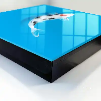 Wall mounted key cabinet Koi fish with blue background