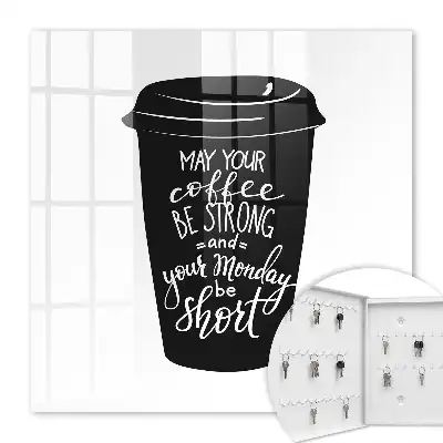 Key cabinet Coffee and humor with a funny caption