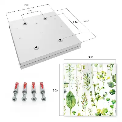 Wall mounted key cabinet Plant watercolor style