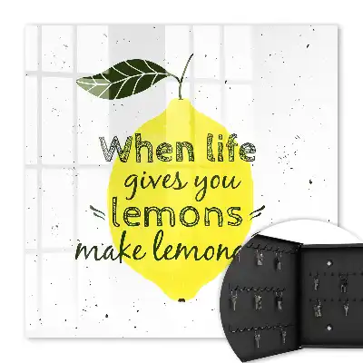 Wall mounted key box Lemon motif in handcrafted style
