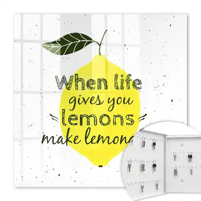 Wall mounted key box Lemon motif in handcrafted style