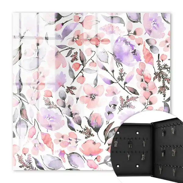 Wall mounted key cabinet Pastel flowers full of grace
