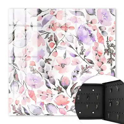 Wall mounted key cabinet Pastel flowers full of grace