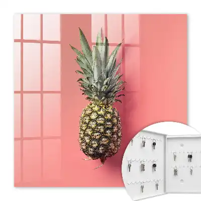 Key box for home Exotic pineapple with pink background