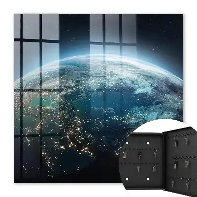 Wall mounted key cabinet Night Earth of Shades of Light