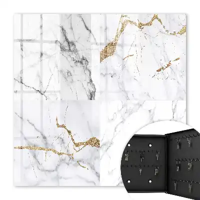 Decorative key box Minimalist marble pattern with veins