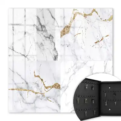 Decorative key box Minimalist marble pattern with veins