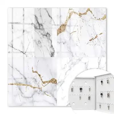 Decorative key box Minimalist marble pattern with veins