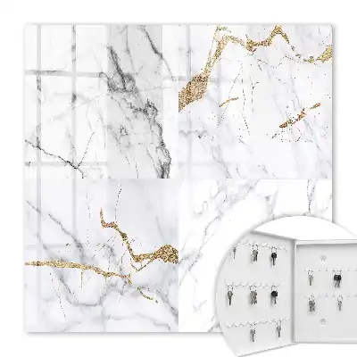 Decorative key box Minimalist marble pattern with veins