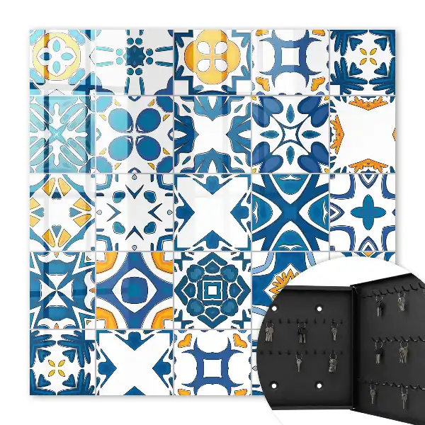 Key box for home Geometric patterns with yellow contrast