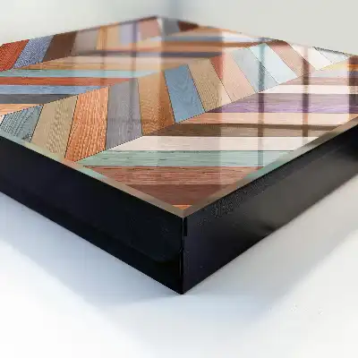 Decorative key box Herringbone style in earthy tones