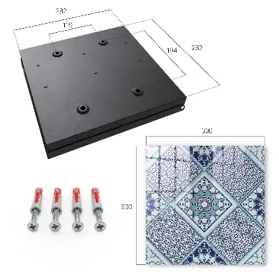 Key cabinet Geometric pattern in shades of blue