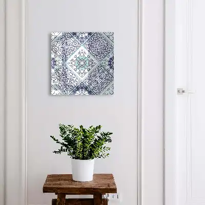 Key cabinet Geometric pattern in shades of blue