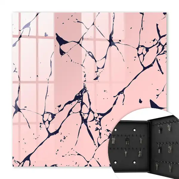Wall mounted key box Marble mosaic with black lines