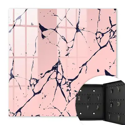 Wall mounted key box Marble mosaic with black lines
