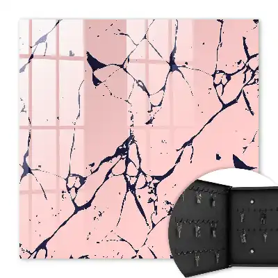 Wall mounted key box Marble mosaic with black lines