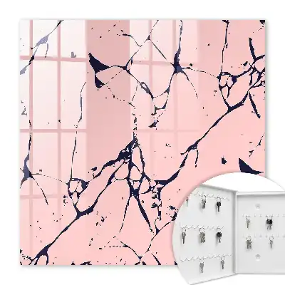 Wall mounted key box Marble mosaic with black lines