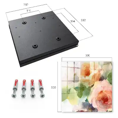 Wall mounted key cabinet Floral motif in pastel colors