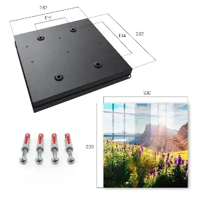 Wall mounted key cabinet A mountain idyll with flowers and sun