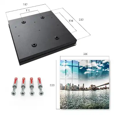 Key box for home City panorama in dynamic water