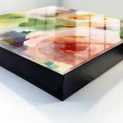 Wall mounted key box Watercolor flowers in subtle colors
