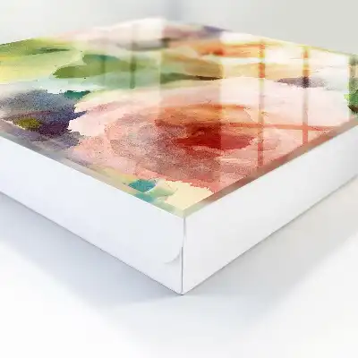 Wall mounted key box Watercolor flowers in subtle colors
