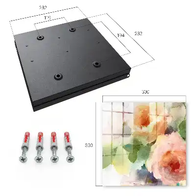 Wall mounted key box Watercolor flowers in subtle colors